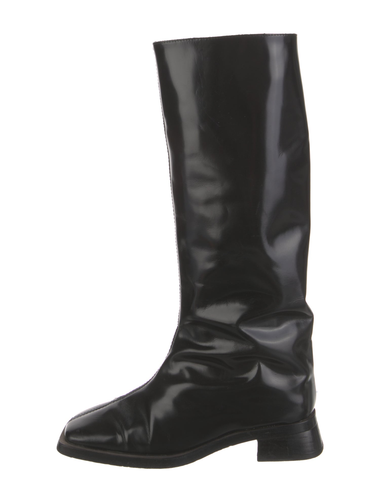 Miista Leather Distressed Accents Riding Boots