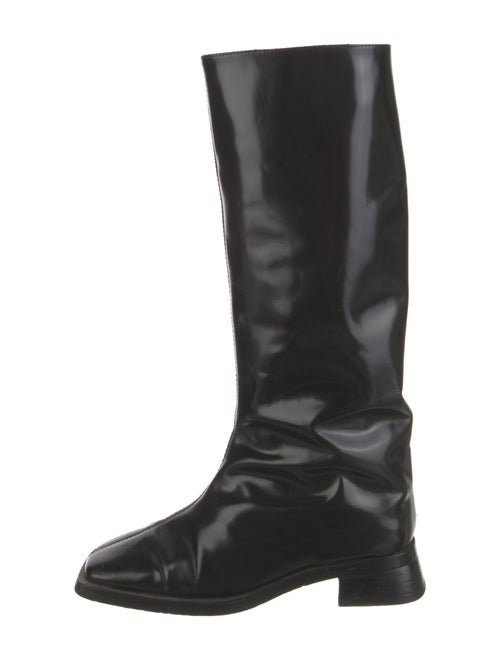 Miista Leather Distressed Accents Riding Boots