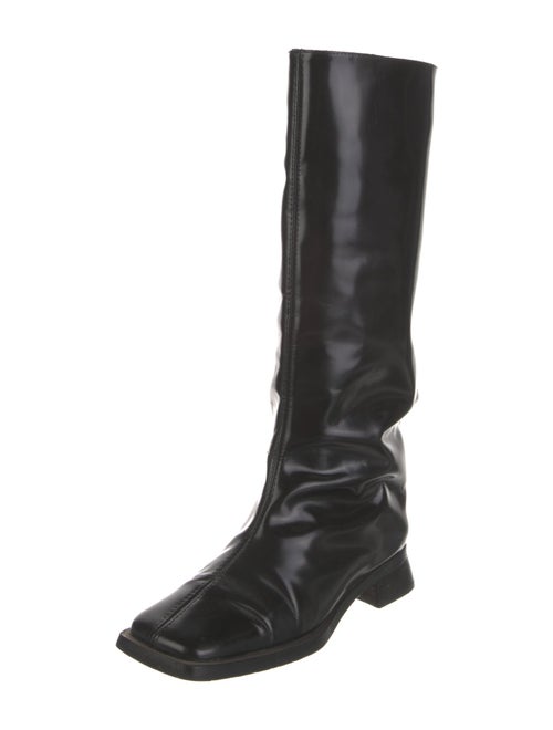 Miista Leather Distressed Accents Riding Boots