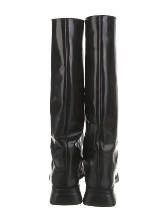 Miista Leather Distressed Accents Riding Boots