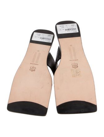 Miista Leather Animal Print Slides