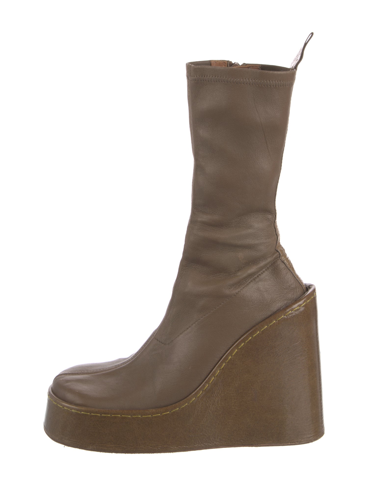 Miista Leather Sock Boots