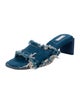 Miista Denim Raw-Edge Trim Slides