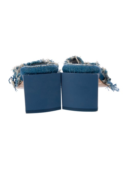 Miista Denim Raw-Edge Trim Slides