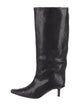 Miista Leather Animal Print Riding Boots