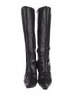 Miista Leather Animal Print Riding Boots