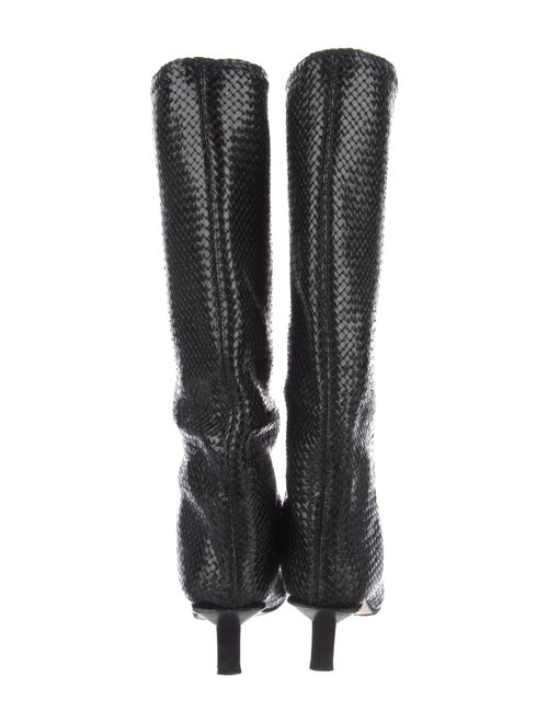 Miista Leather Animal Print Riding Boots