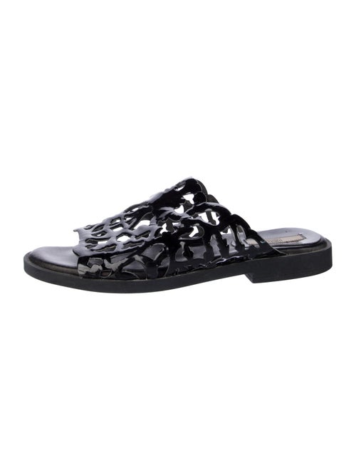 Miista Patent Leather Cutout Accent Slides