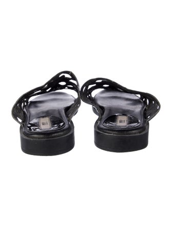 Miista Patent Leather Cutout Accent Slides