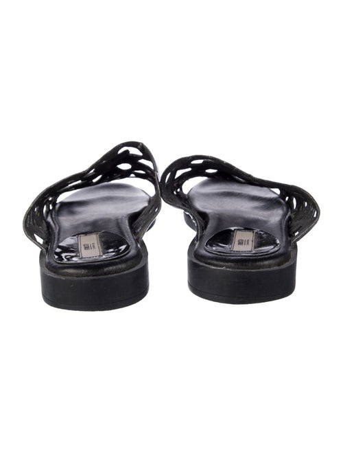 Miista Patent Leather Cutout Accent Slides