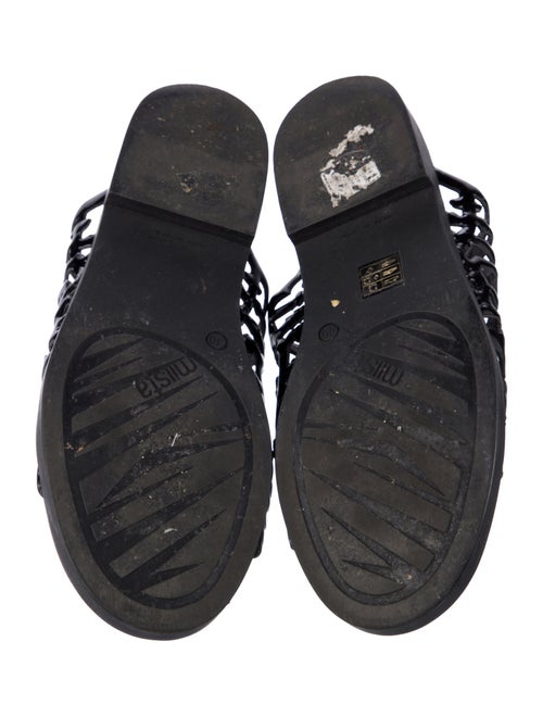 Miista Patent Leather Cutout Accent Slides