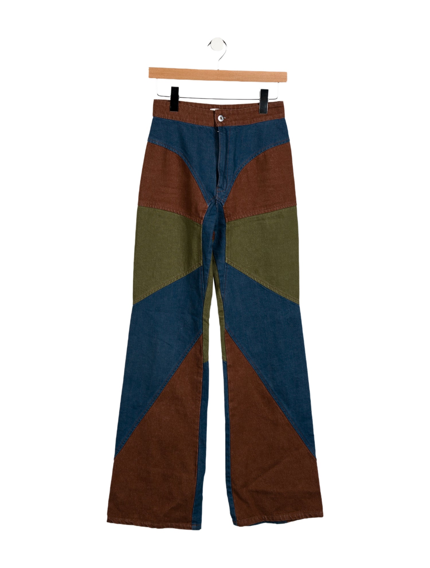 Miista Colorblock Pattern Wide Leg Pants