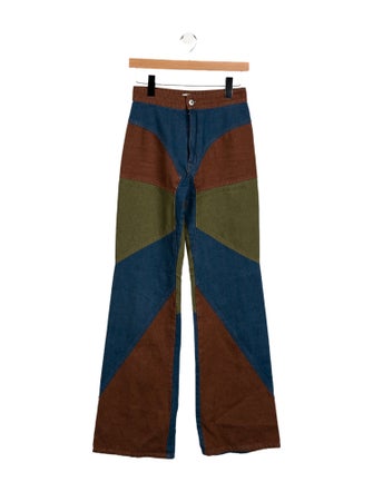 Miista Colorblock Pattern Wide Leg Pants