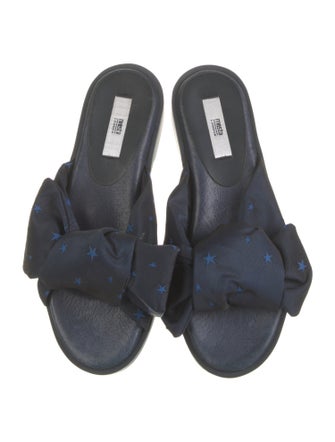 Miista Satin Bow Accents Slides