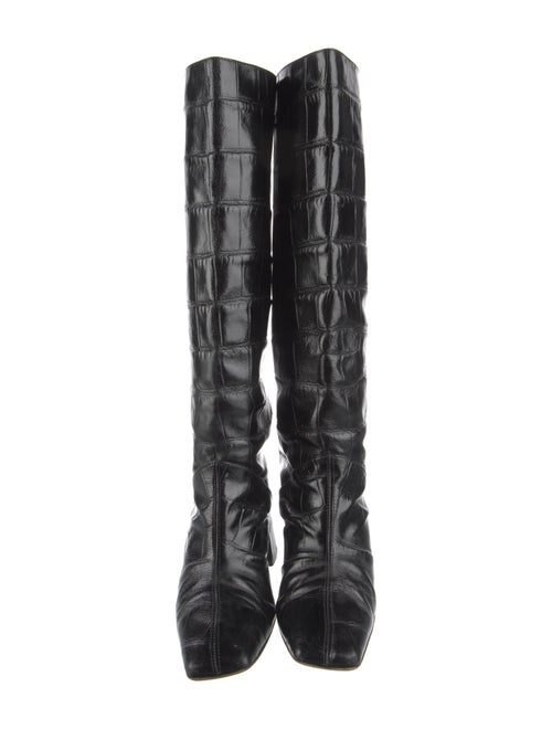 Miista Embossed Leather Riding Boots