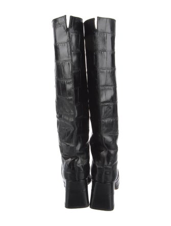 Miista Embossed Leather Riding Boots