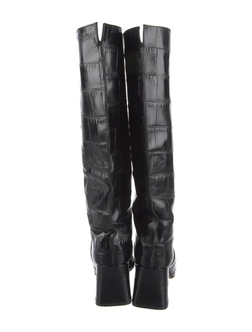 Miista Embossed Leather Riding Boots