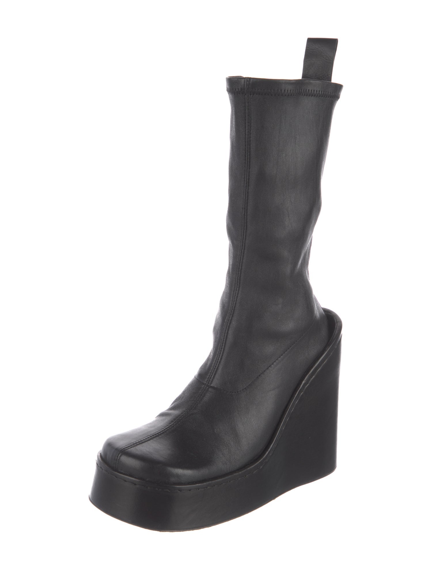 Miista Leather Sock Boots