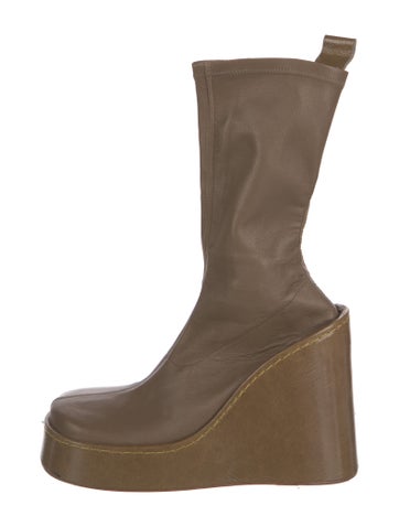 Pre-owned Miista Leather Sock Boots In Brown