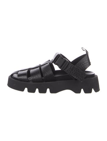 Pre-owned Miista Leather Gladiator Sandals In Black