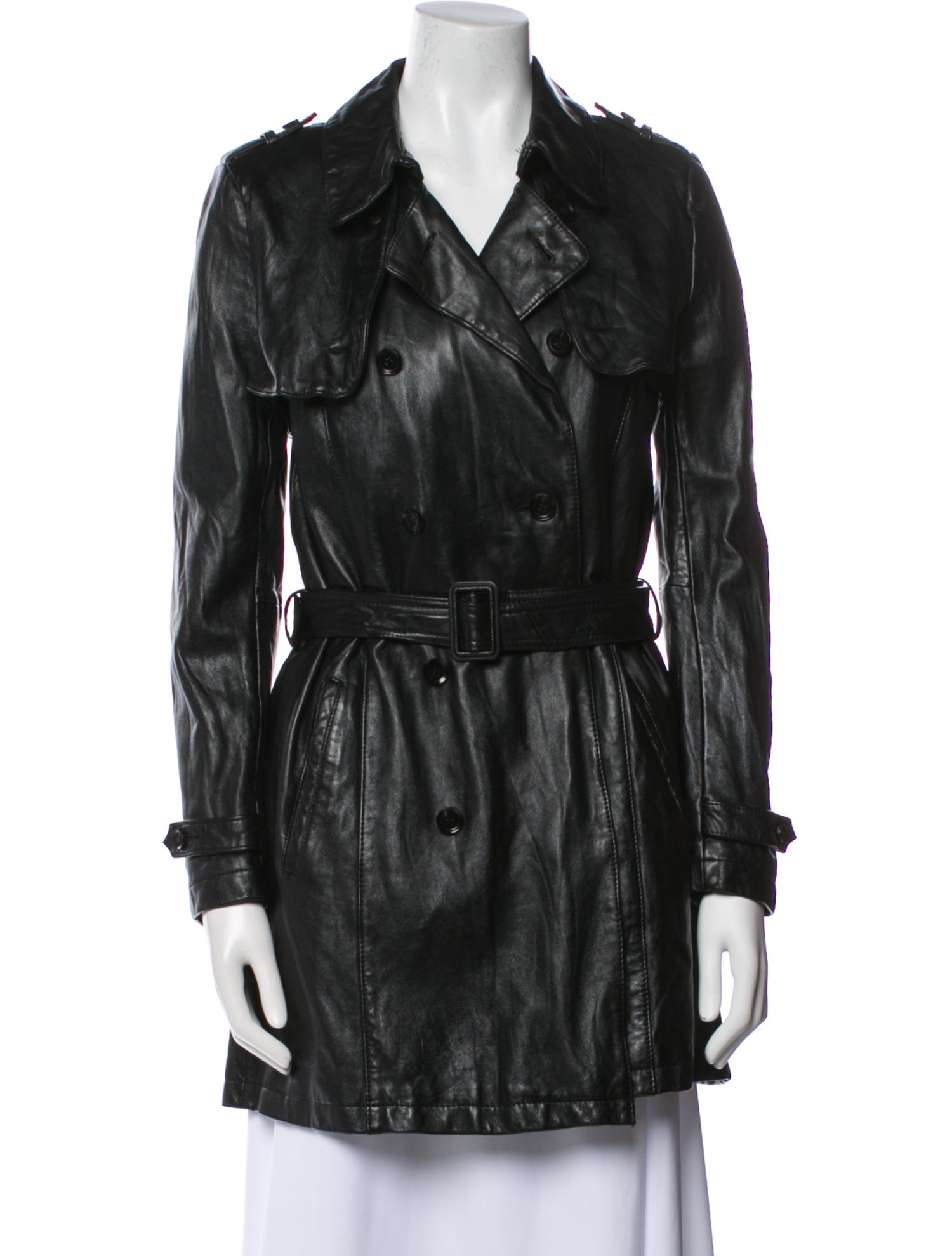 INITIAL Leather Trench Coat