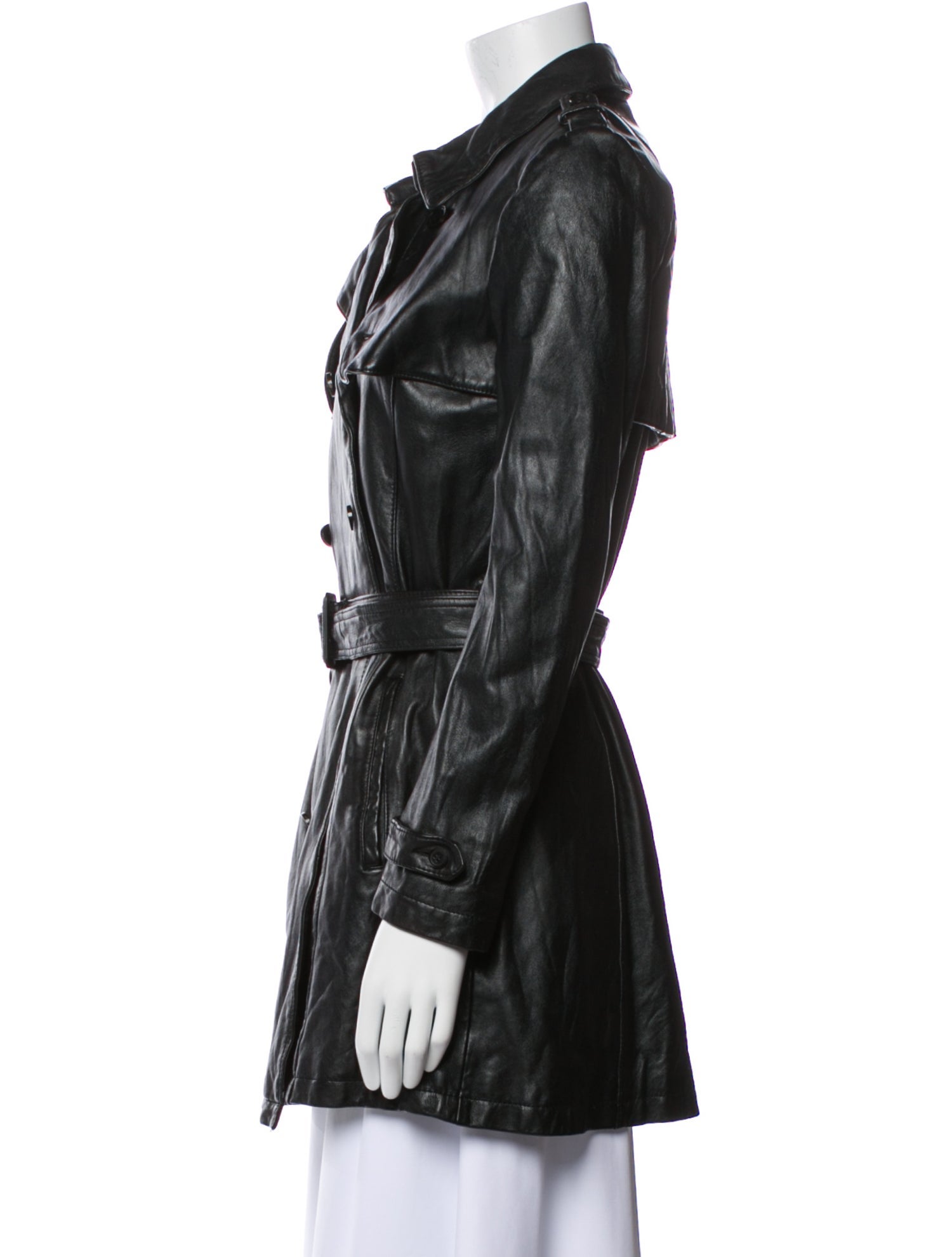 INITIAL Leather Trench Coat