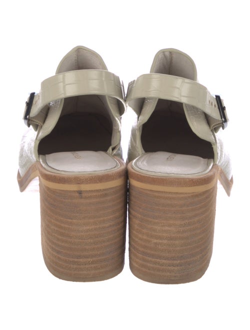 Intentionally Blank Embossed Leather Animal Print Slingback Pumps