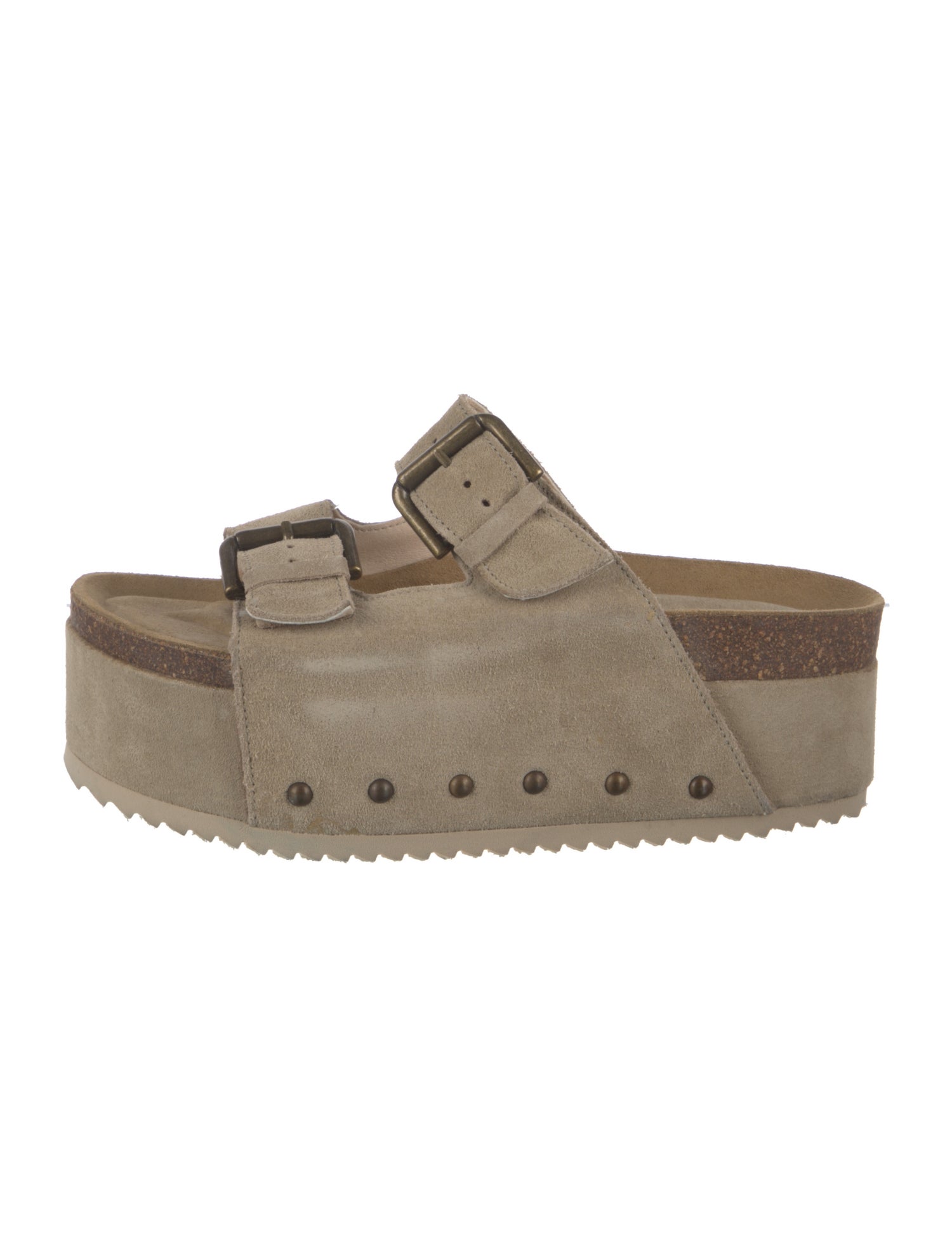 Intentionally Blank Suede Slides