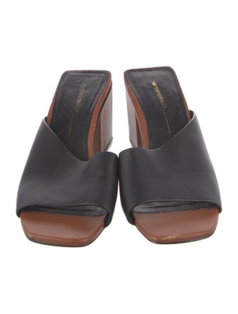 Intentionally Blank Leather Slides