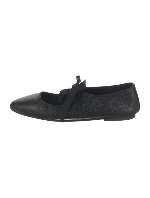 Intentionally Blank Leather Grosgrain Trim Mary Jane Flats