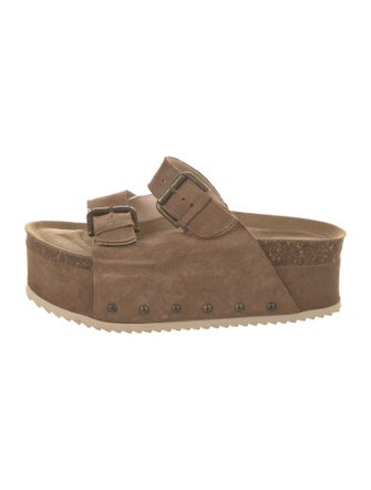 Intentionally Blank Suede Slides