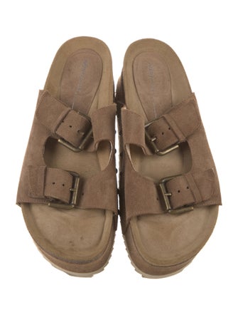 Intentionally Blank Suede Slides