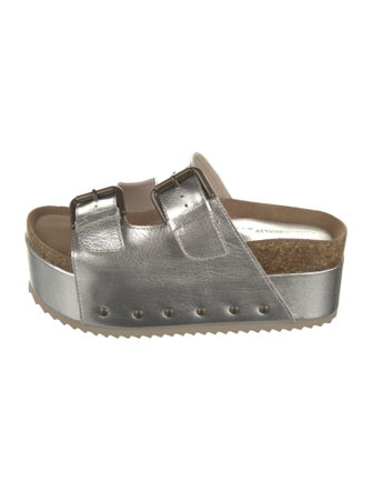 Intentionally Blank Leather Slides