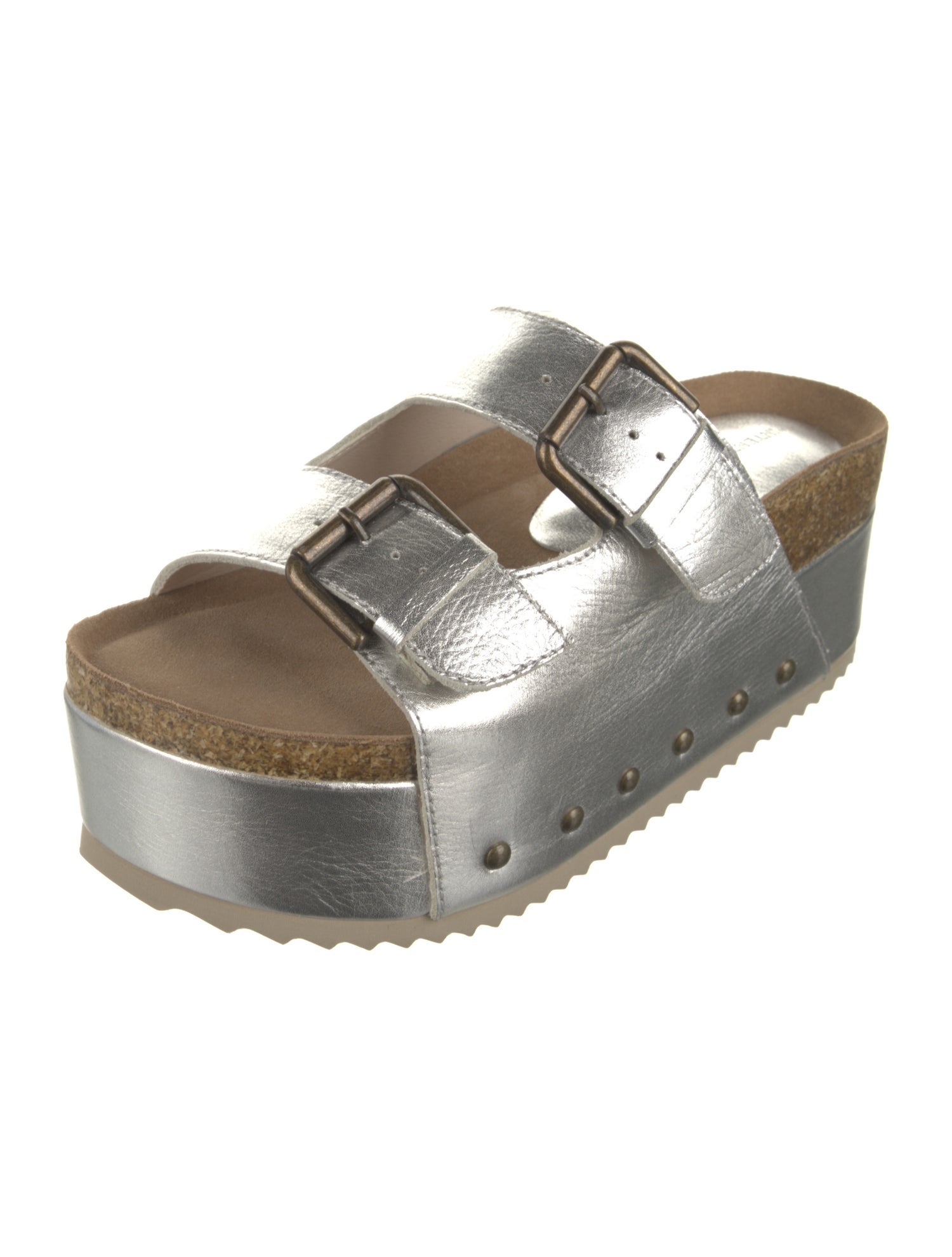 Intentionally Blank Leather Slides