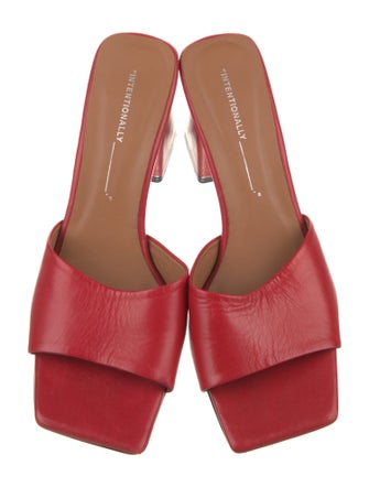 Intentionally Blank Leather Slides