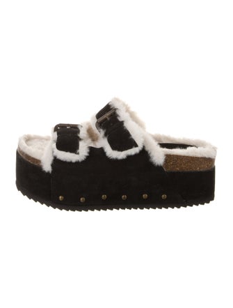 Intentionally Blank Suede Studded Accents Slides