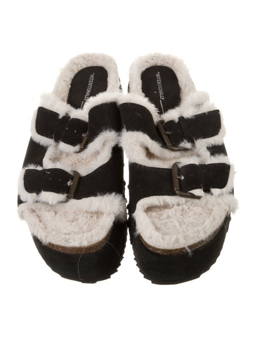 Intentionally Blank Suede Studded Accents Slides