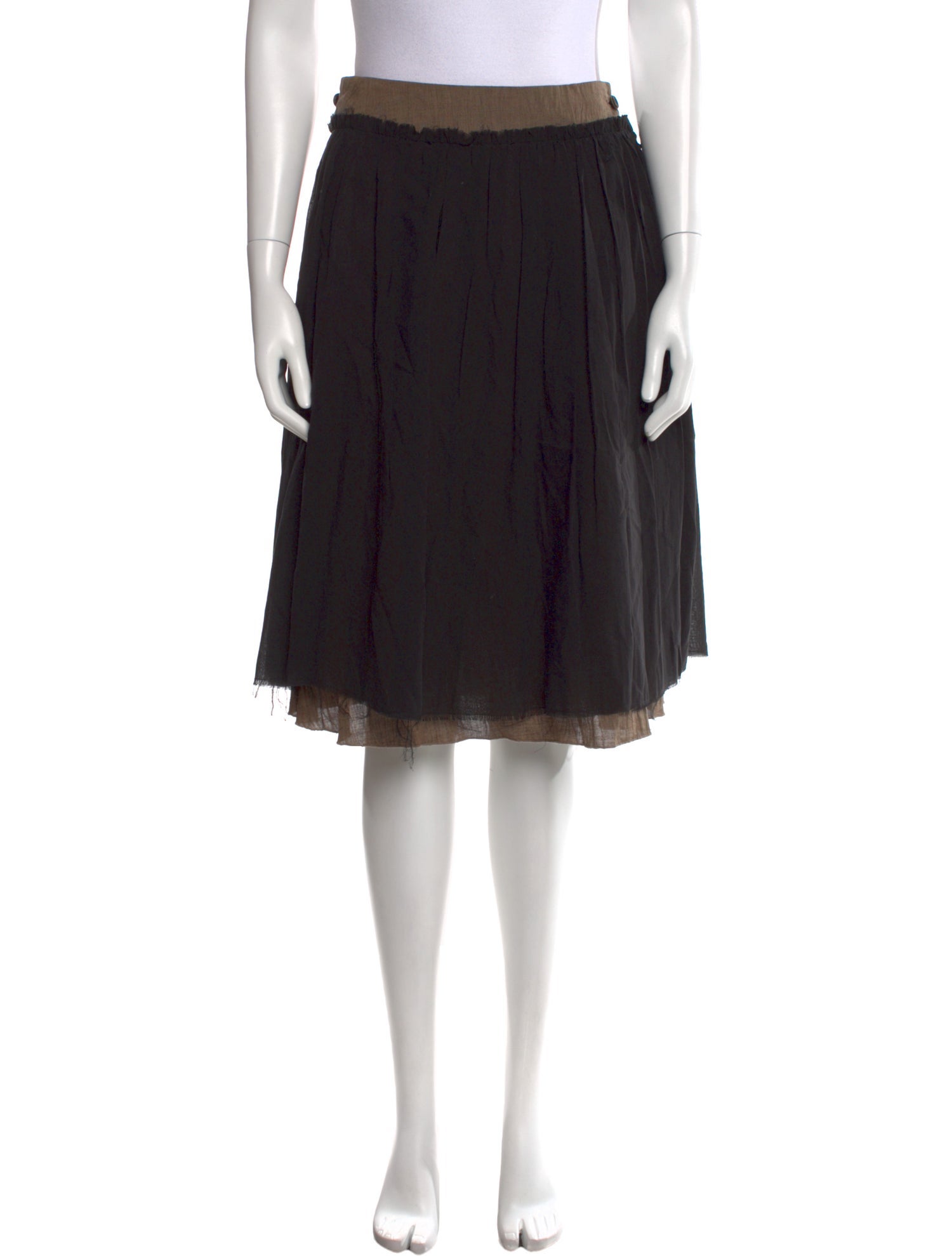 Individual Sentiments Raw-Edge Trim Knee-Length Skirt