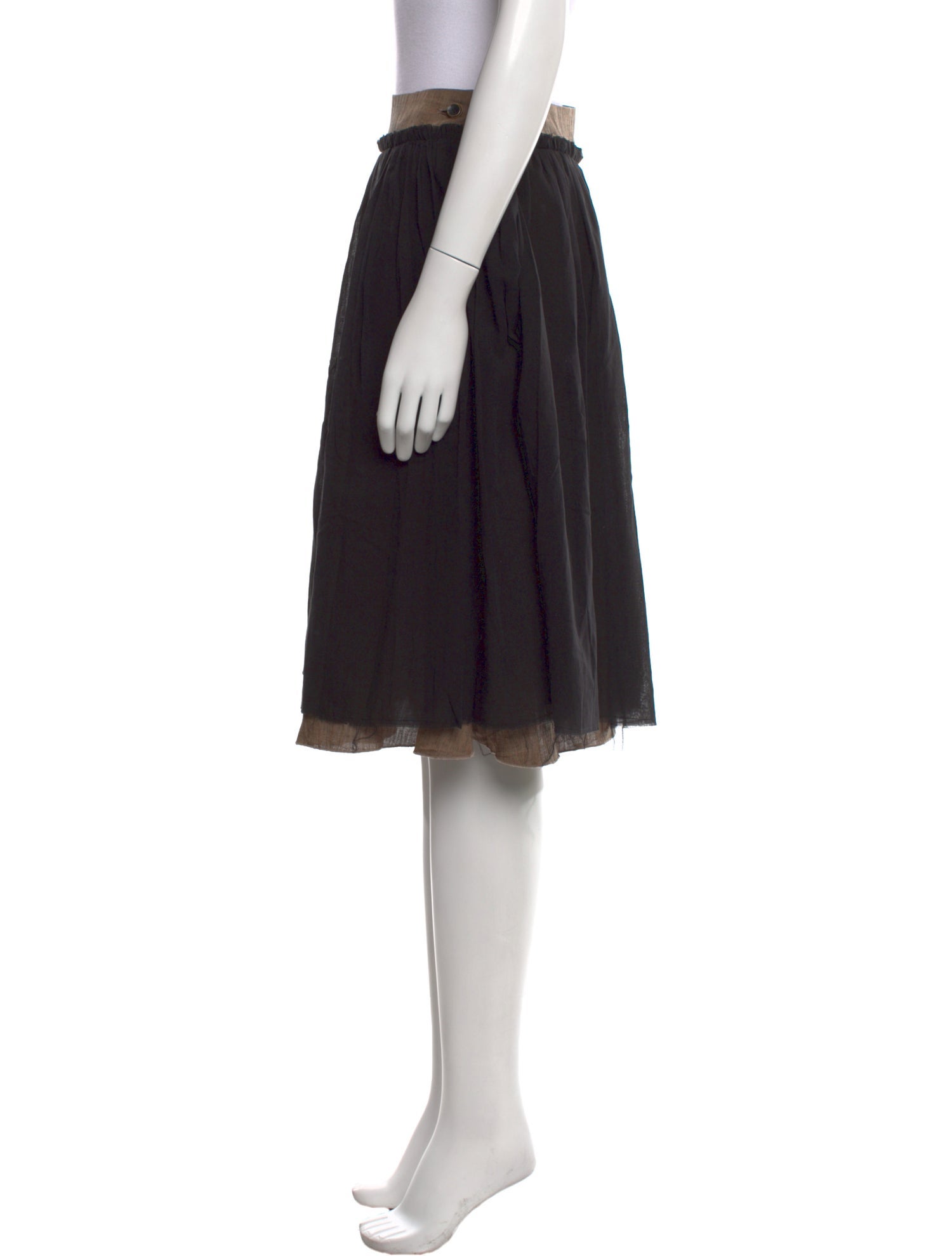 Individual Sentiments Raw-Edge Trim Knee-Length Skirt