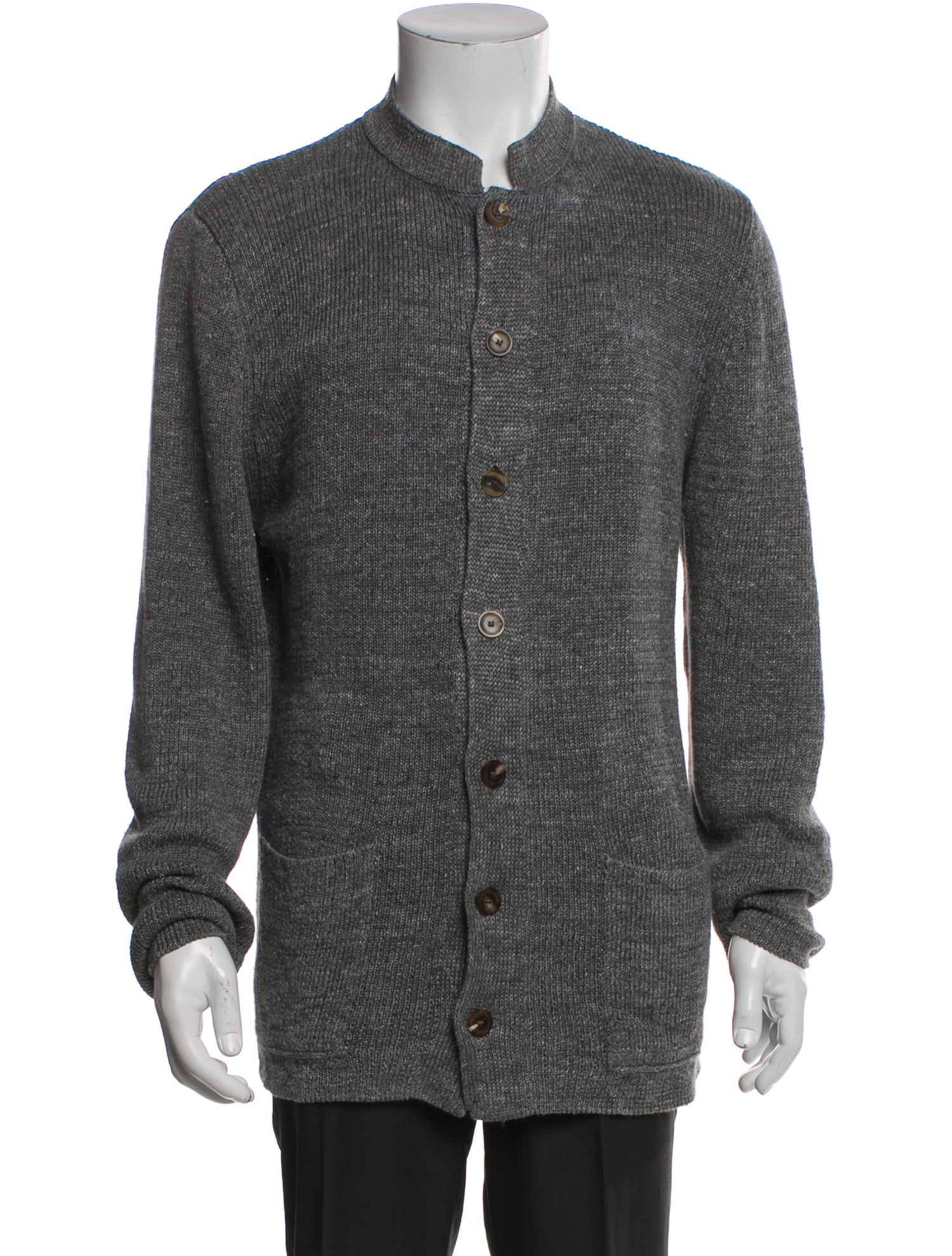 Inis Meáin Linen Mock Neck Cardigan