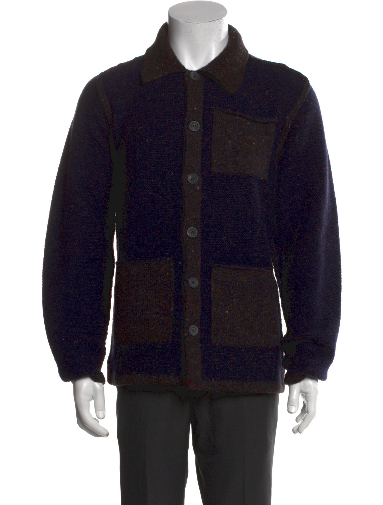 Inis Meáin Merino Wool Printed Cardigan