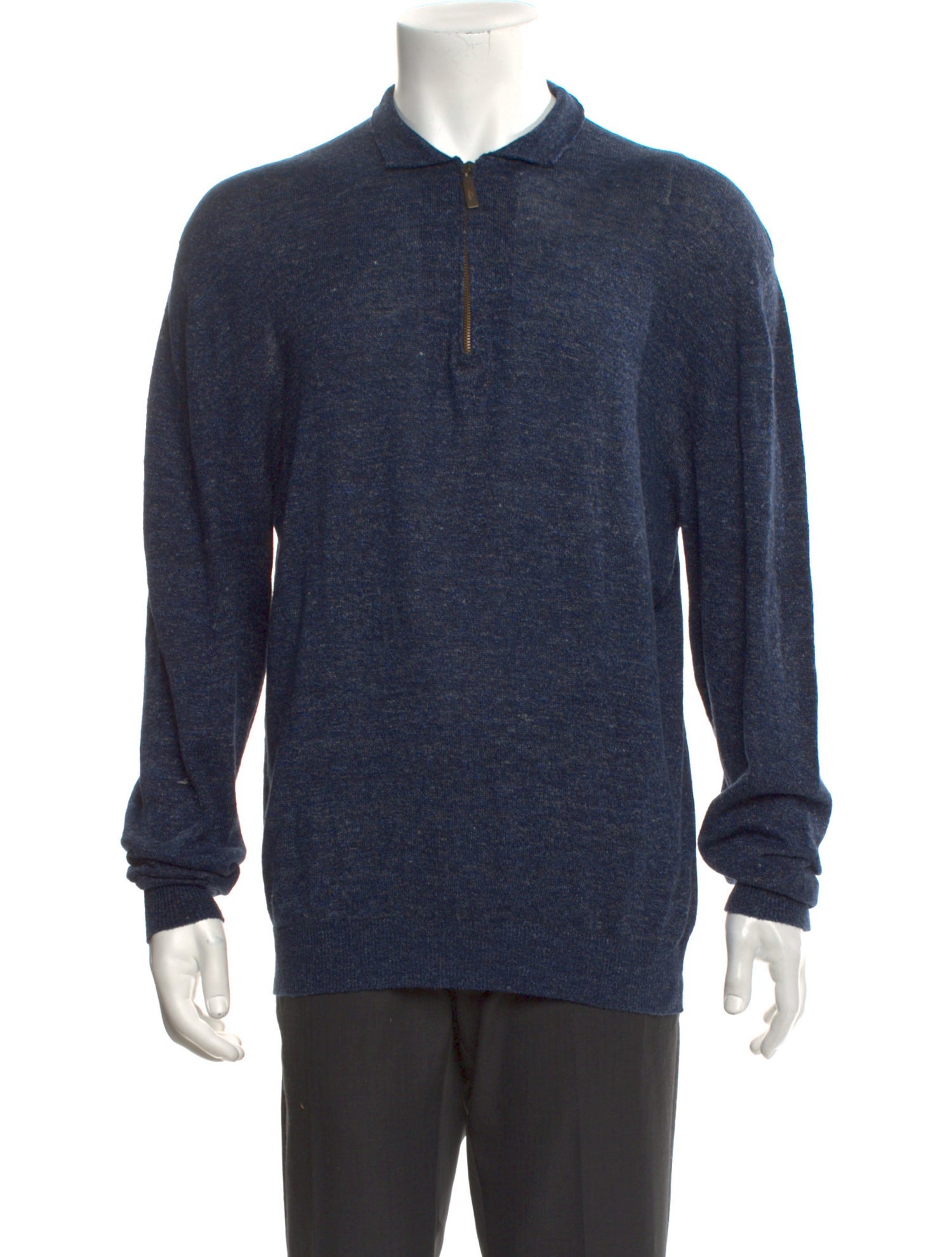 Inis Meáin Collar Long Sleeve Polo Sweater