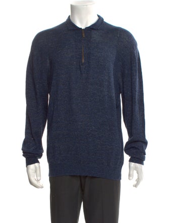 Inis Meáin Collar Long Sleeve Polo Sweater