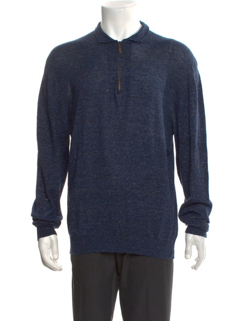 Inis Meáin Collar Long Sleeve Polo Sweater