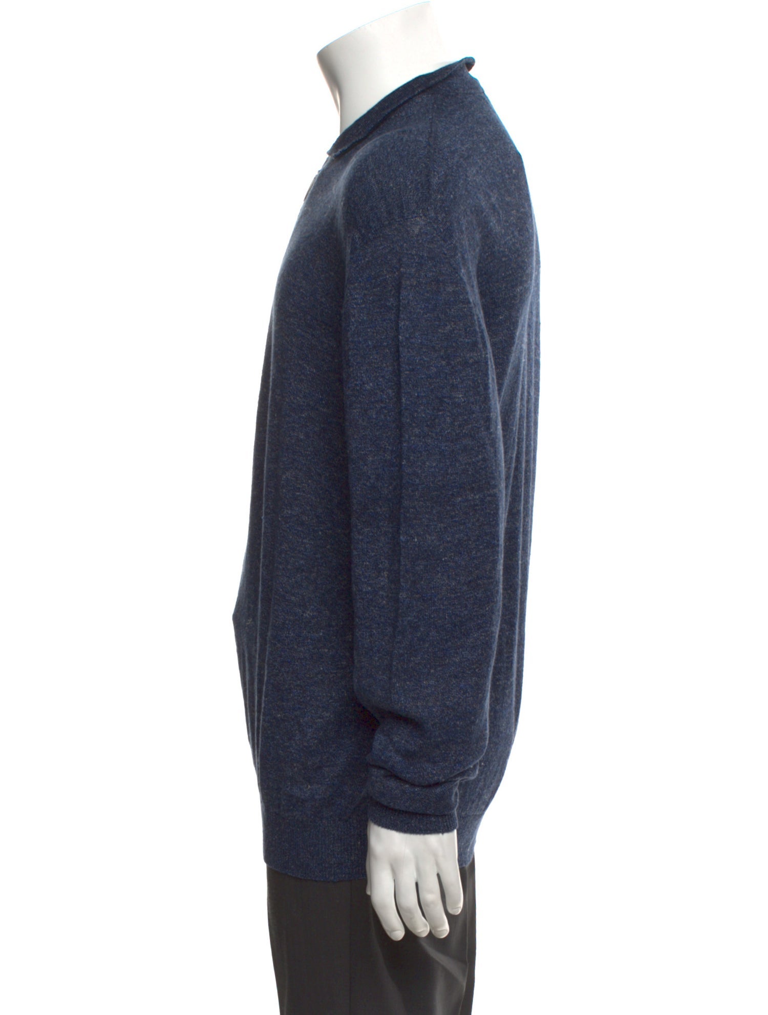 Inis Meáin Collar Long Sleeve Polo Sweater