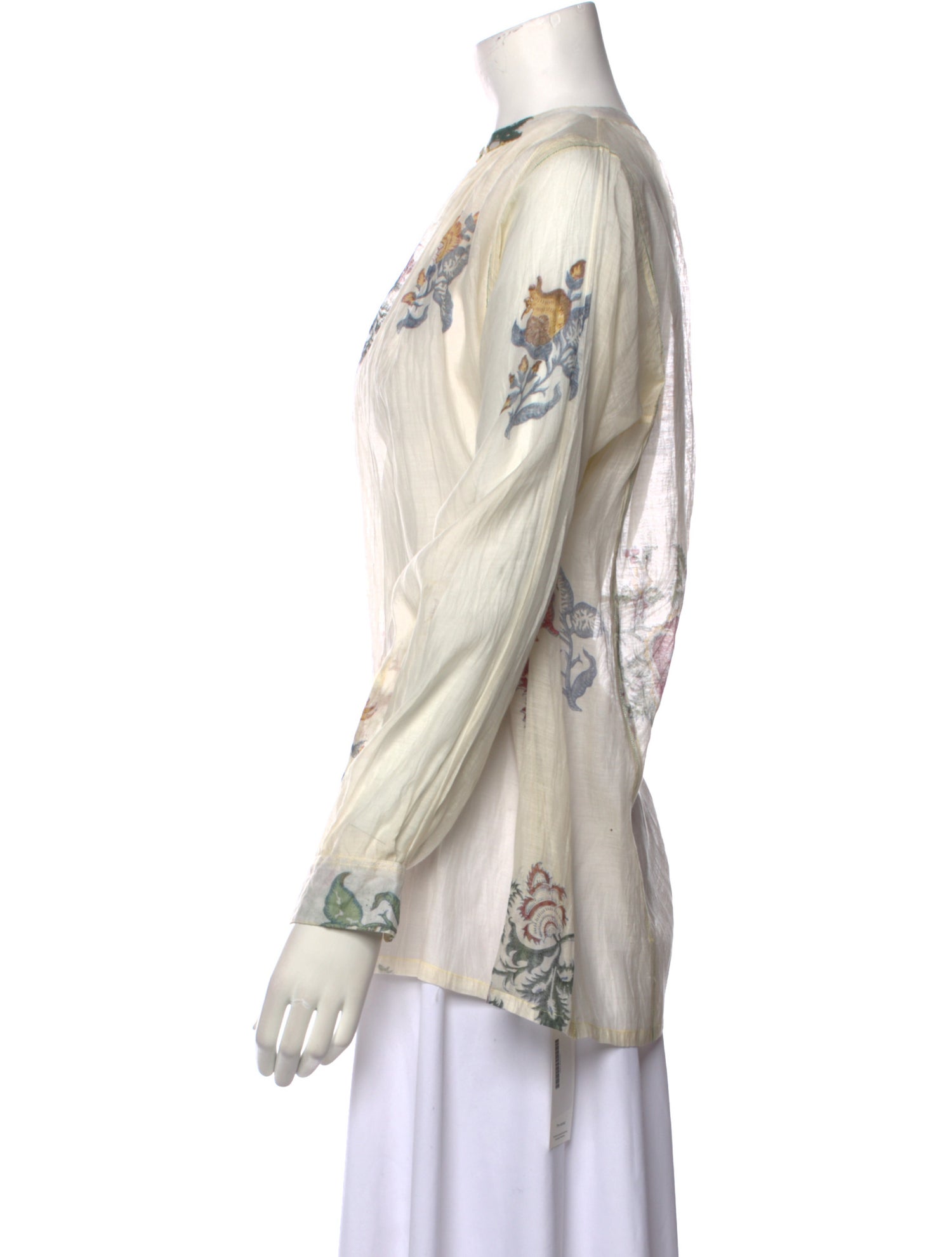 Injiri Floral Print Bateau Neckline Blouse