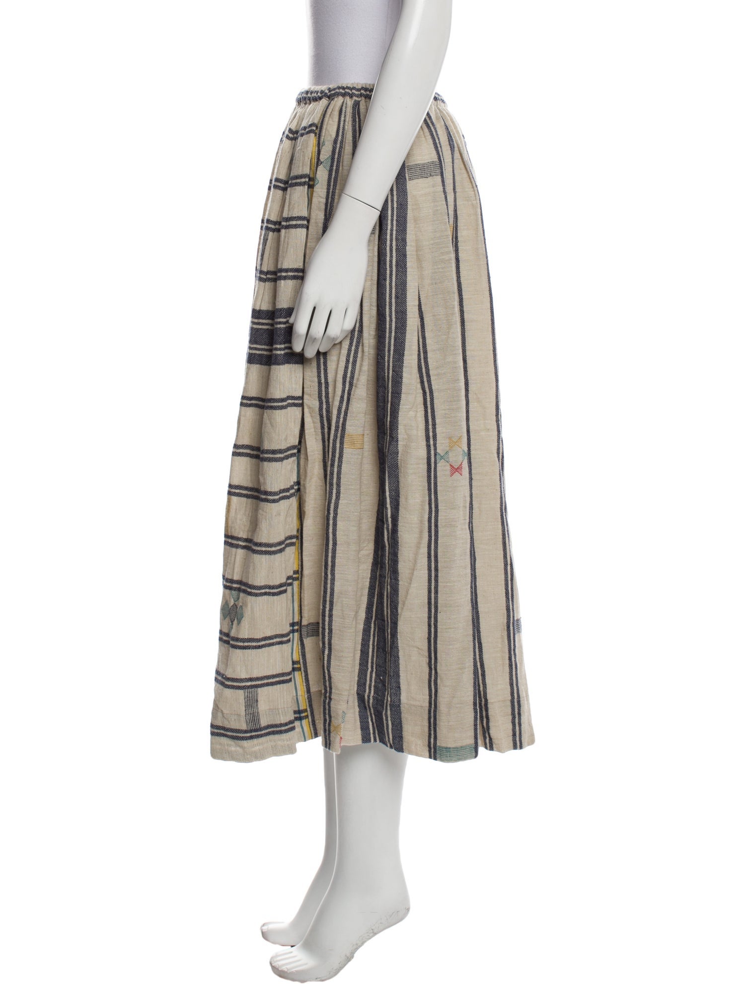 Injiri Striped Midi Length Skirt
