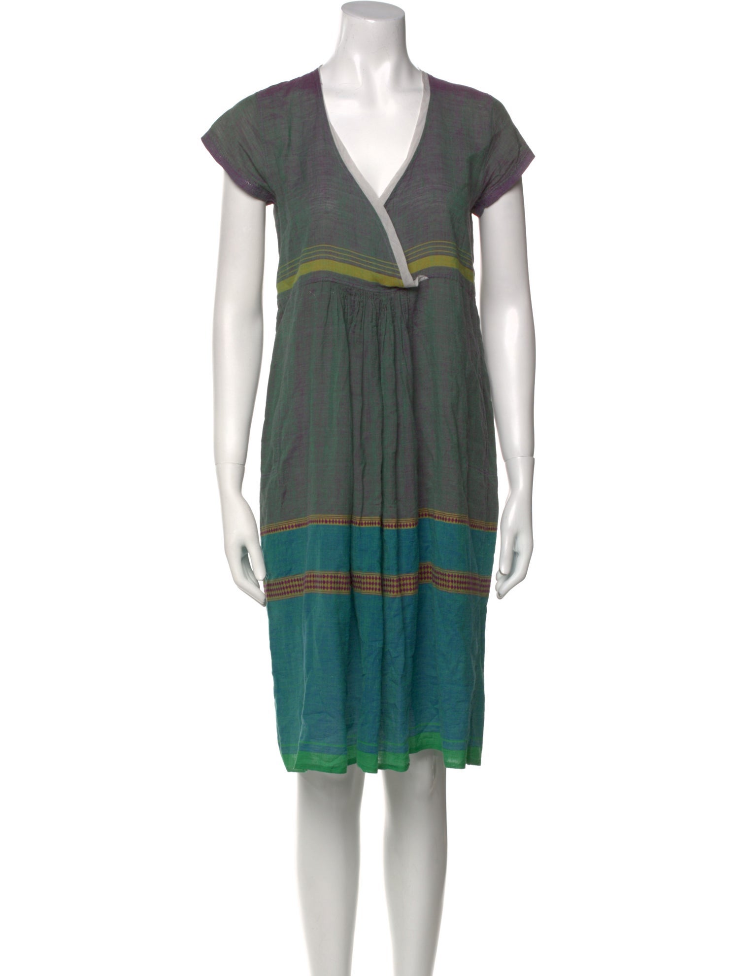 Injiri Striped Knee-Length Dress
