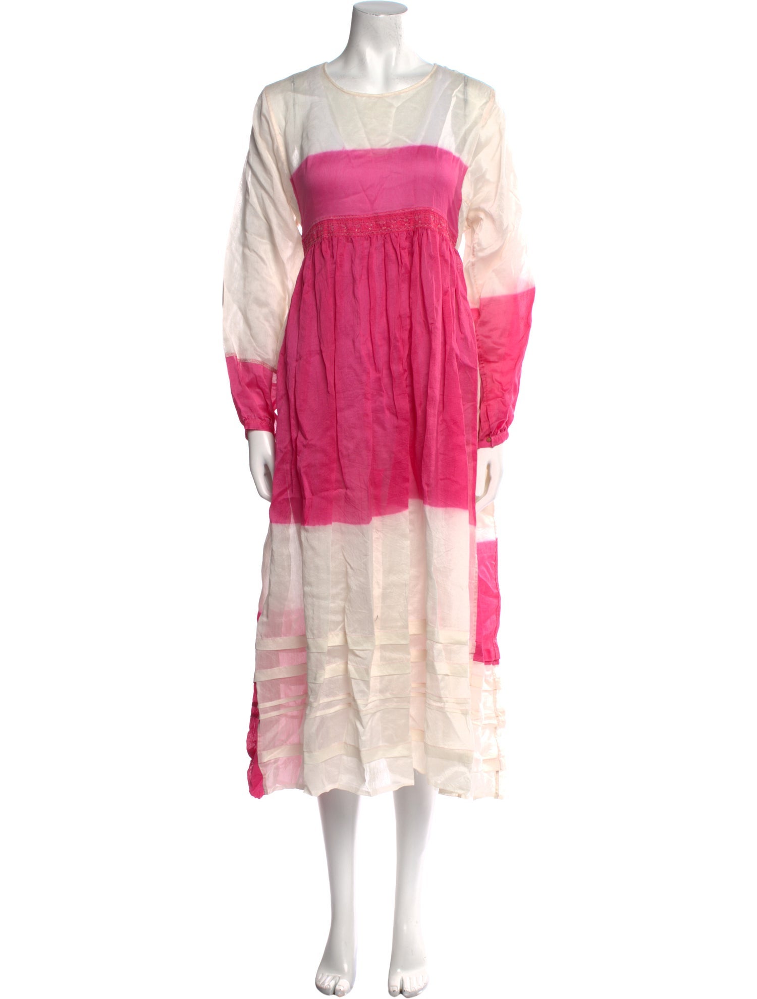 Injiri Colorblock Pattern Midi Length Dress