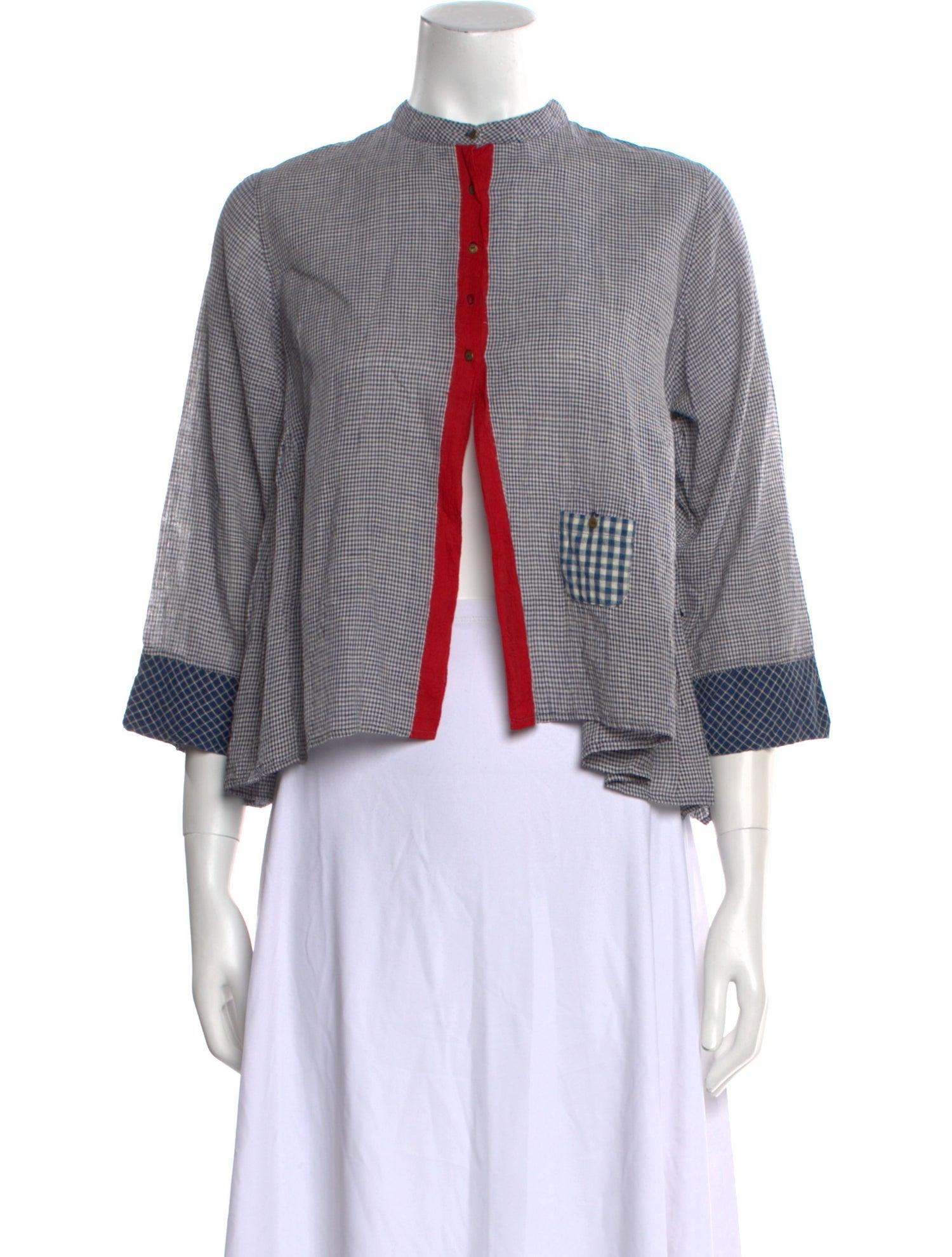 Injiri Plaid Print Mock Neck Crop Top w/ Tags